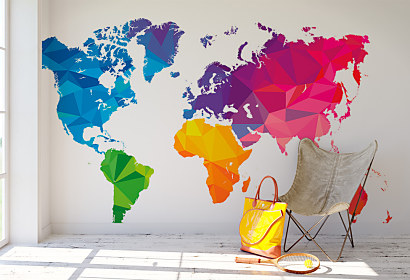 3d tapeta colourful world map